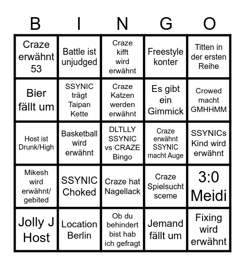 DLTLLY BINGO Card