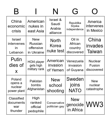 2024 Bingo Card