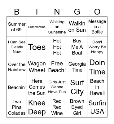 Life's A Beach Bingo Card