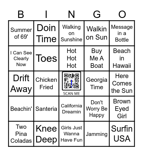 Life's A Beach Bingo Card