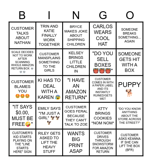 UPS STORE BINGO Card