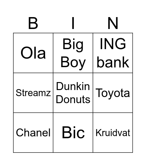 Logo bingo Card