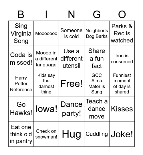 M&N Bingo - January 4, 2024 Bingo Card