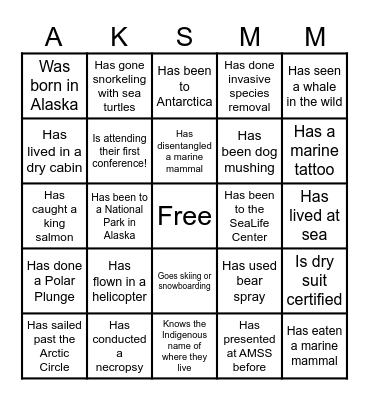 Find someone who... Bingo Card