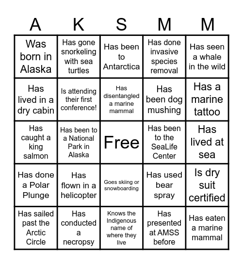 Find someone who... Bingo Card