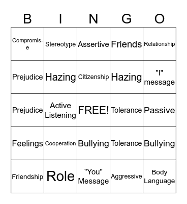 Chapter 6 Bingo Card