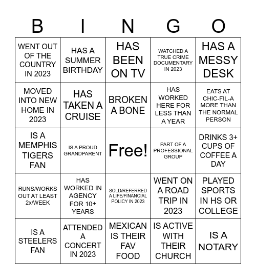 2024 KICKOFF BINGO Card