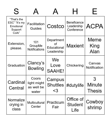 The Ultimate Cohort Bingo Card