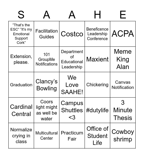 The Ultimate Cohort Bingo Card