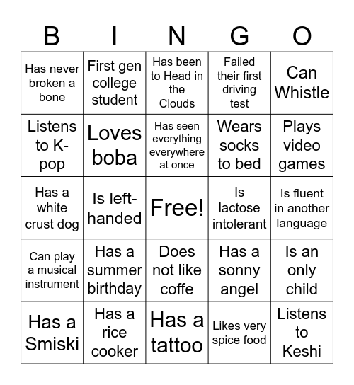 APHIG Bingo Card