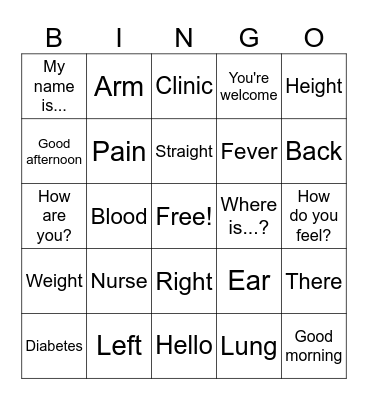 Spanish for VAW Global Bingo Card