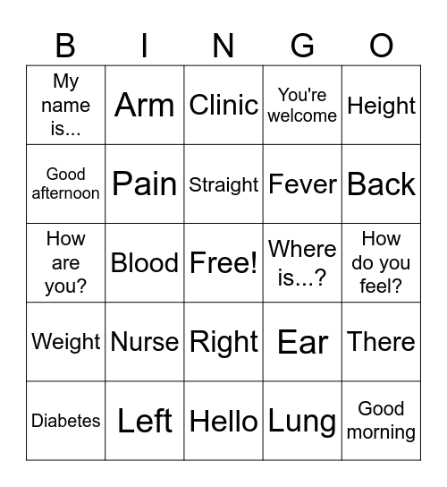 Spanish for VAW Global Bingo Card