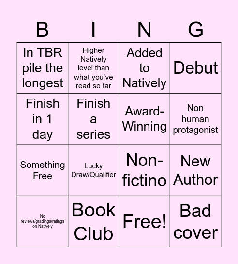 araigoshi Natively Bingo Card