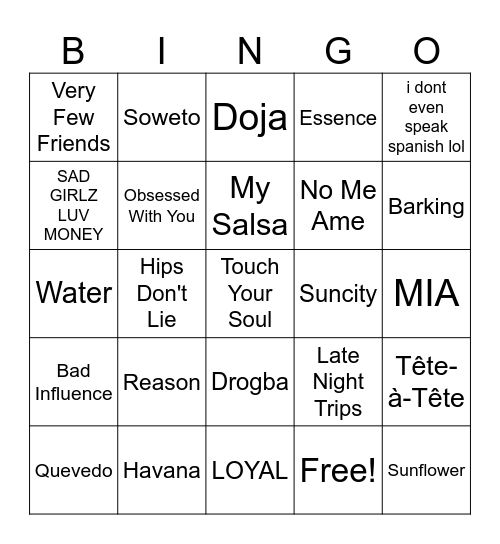~around the world~ Bingo Card