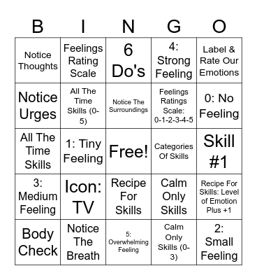 Clear Picture & 3 Tools Bingo Card