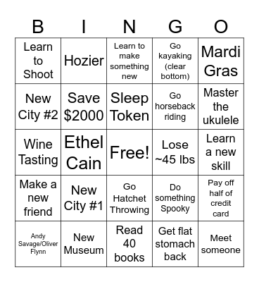 2024 Bingo Card Bingo Card