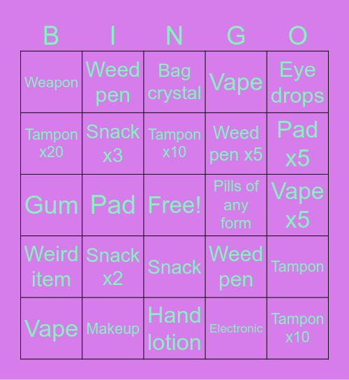 Viewers Bag Bingo Card