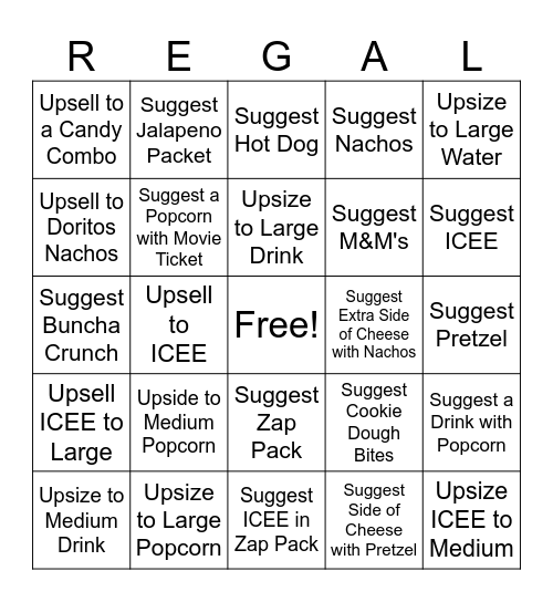 Regal Bingo! Bingo Card