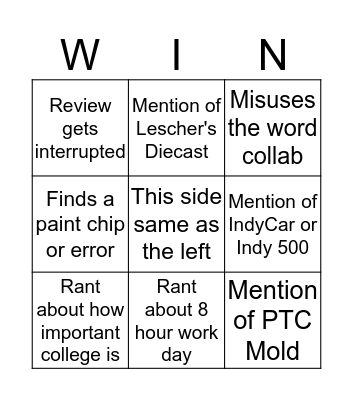 Raceday2011 Review Bingo Card