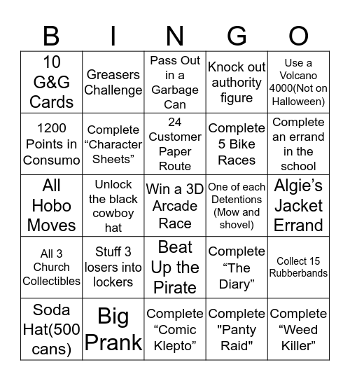 ngo Bingo Card