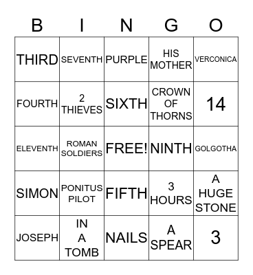 WAY OF THE CROSS Bingo Card