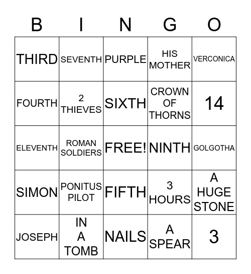 WAY OF THE CROSS Bingo Card