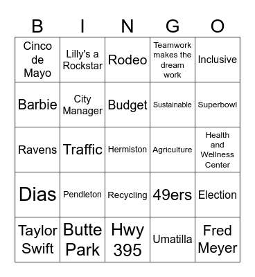 Hermiston Retreat Bingo Card