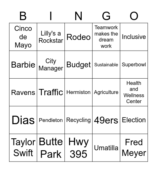 Hermiston Retreat Bingo Card