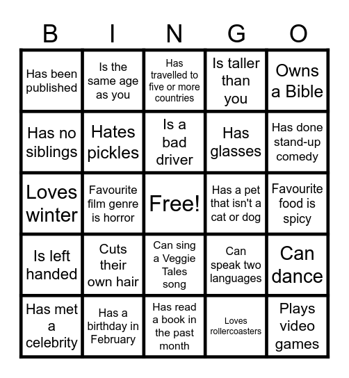 Find Someone Who... Bingo Card