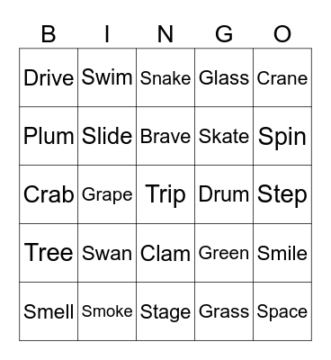 TK1 Bingo Card