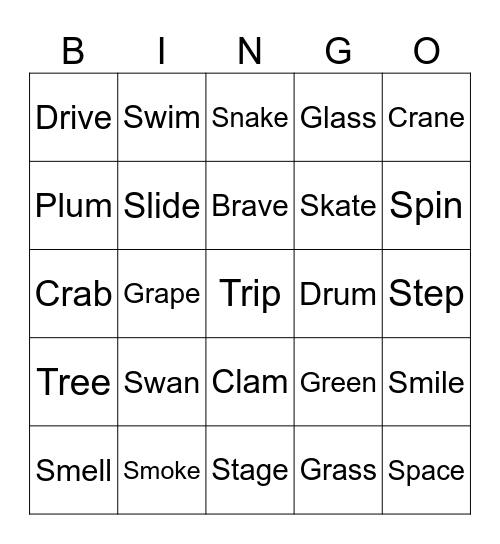TK1 Bingo Card