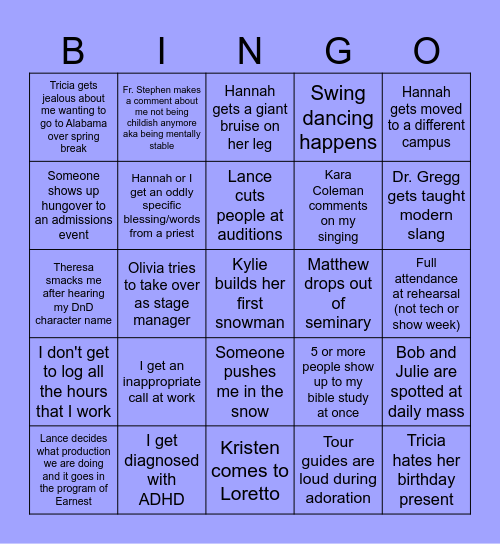 Spring '24 Bingo Card