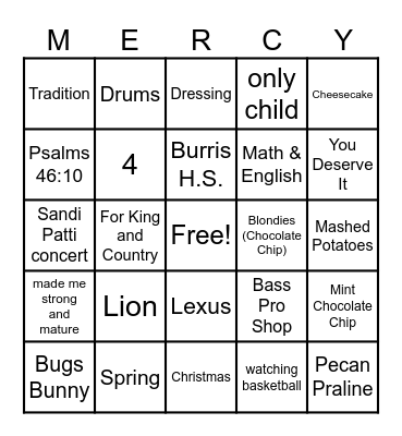 Pastor's Appreciation Bingo Card