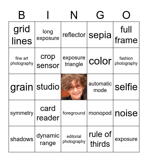Photography Terms Bingo Card