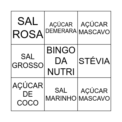 BINGO DAS SUBSTITUIÇÕES Bingo Card