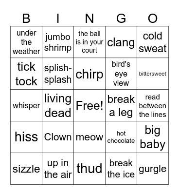 Figures of Speech Bingo Card