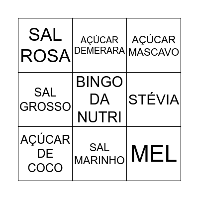 BINGO DAS SUBSTITUIÇÕES Bingo Card