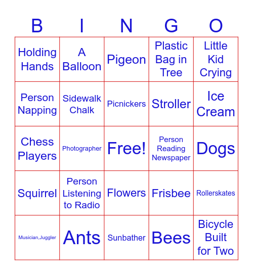 Ravenstein. Bingo Card