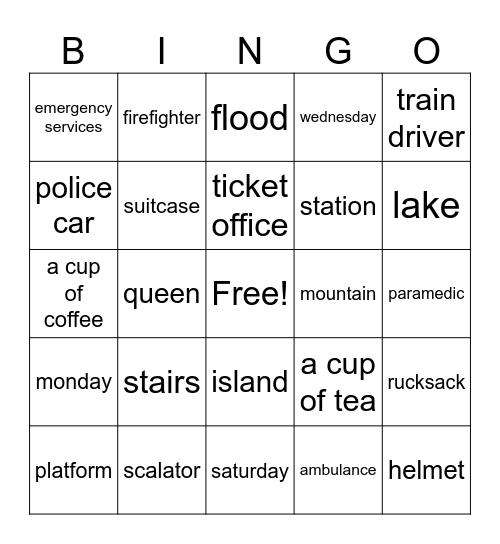 Transportation - 2 Bingo Card