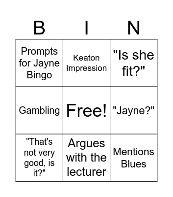 Lewis Homer Bingo Card