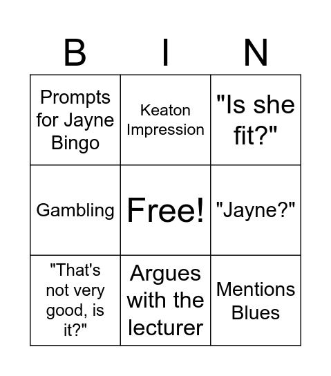 Lewis Homer Bingo Card