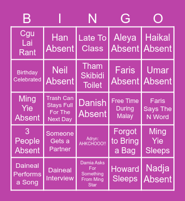 LOONBOON BINGO |JANUARY| Bingo Card