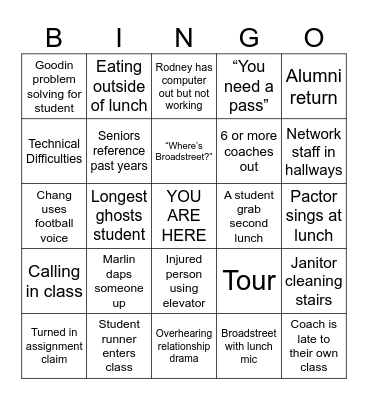 PPHS Bingo Card