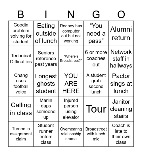 PPHS Bingo Card