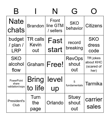 Jan SMG Bingo Smack Down! Bingo Card