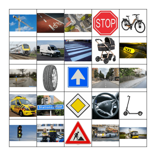 Verkeersbingo Card