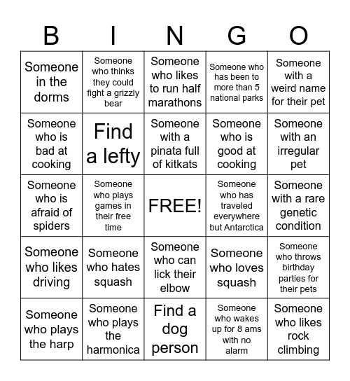 ExCom BINGO Card