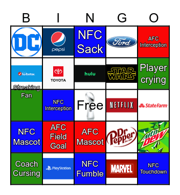 SuperBowl BINGO Card