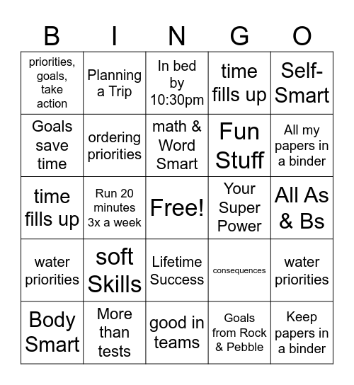 Ch.1-3 Review Bingo Card