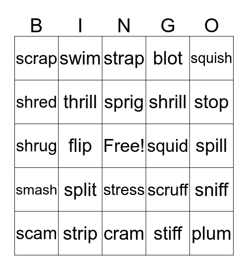 Blends  Bingo Card